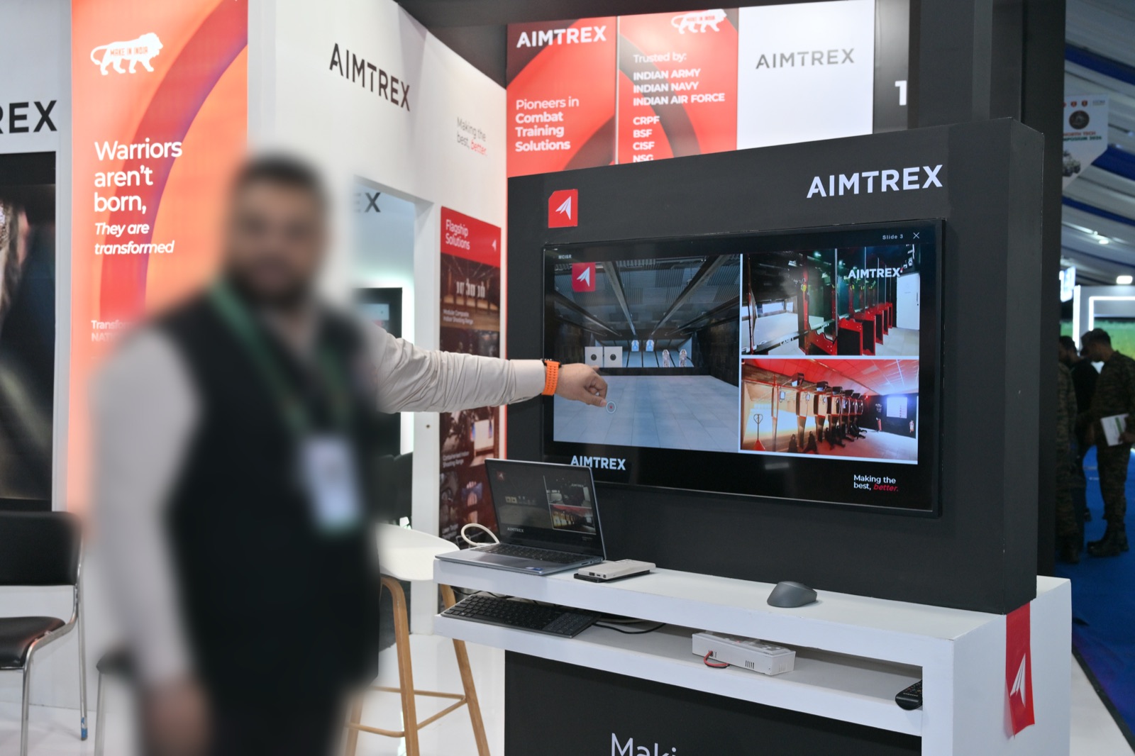 The Aimtrex event booth